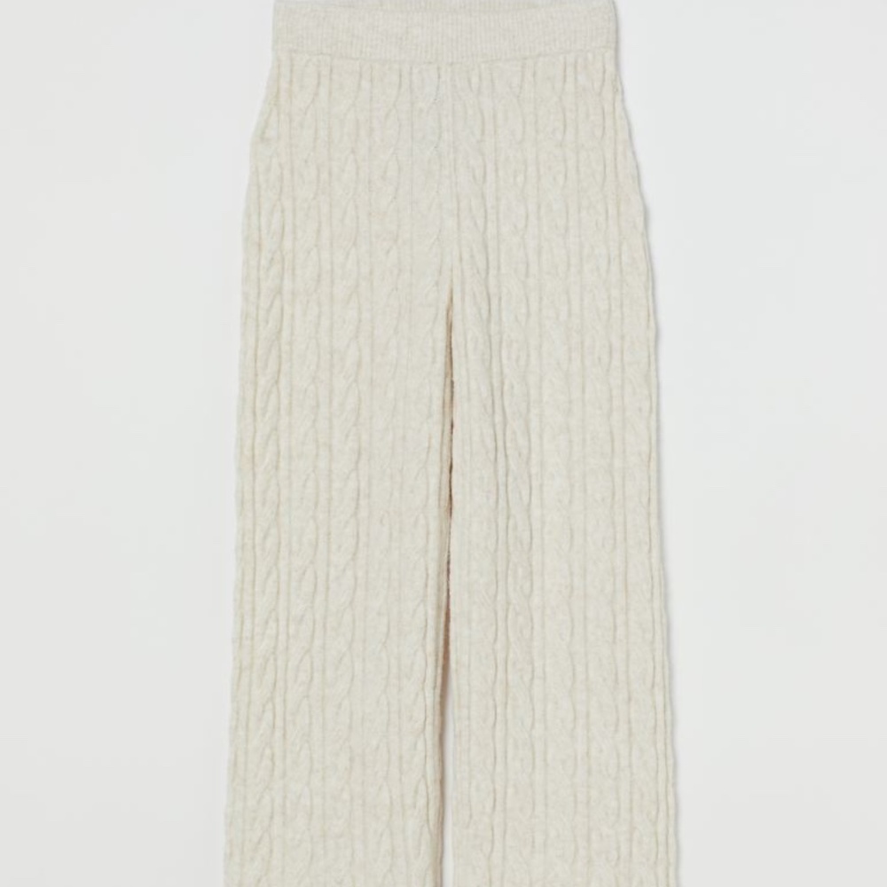 Cable knit pants